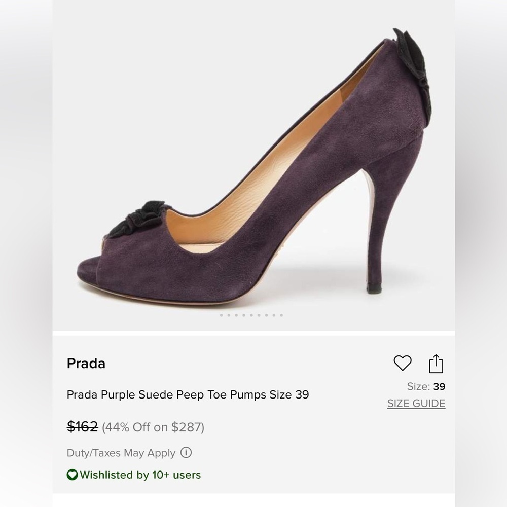 Prada Purple Stiletto Heels with Suede Finish - Size 39 - Picture 7 of 7